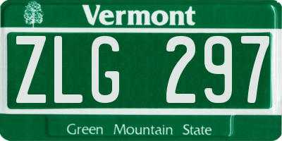 VT license plate ZLG297