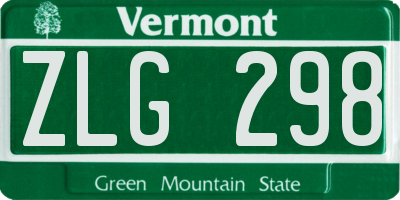 VT license plate ZLG298
