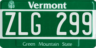 VT license plate ZLG299