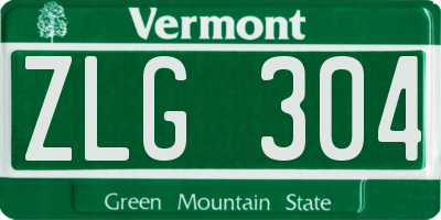 VT license plate ZLG304