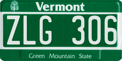 VT license plate ZLG306