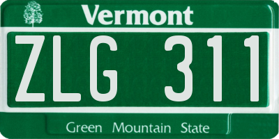 VT license plate ZLG311