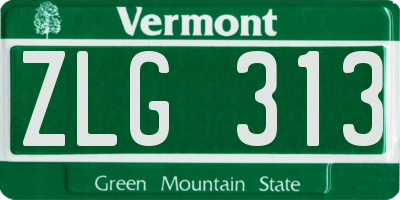 VT license plate ZLG313