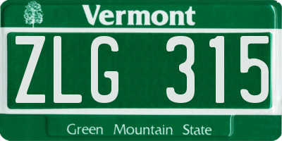 VT license plate ZLG315