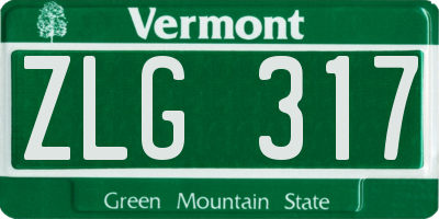 VT license plate ZLG317