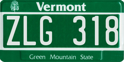VT license plate ZLG318