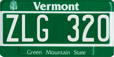 VT license plate ZLG320