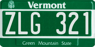 VT license plate ZLG321