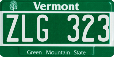 VT license plate ZLG323