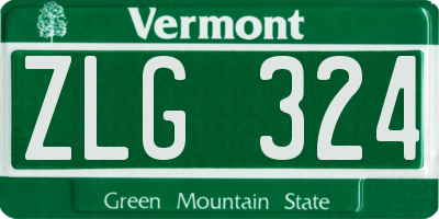 VT license plate ZLG324