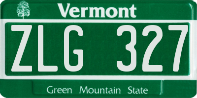 VT license plate ZLG327