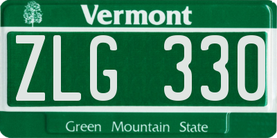 VT license plate ZLG330