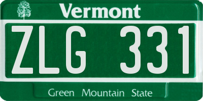 VT license plate ZLG331