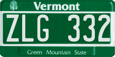 VT license plate ZLG332
