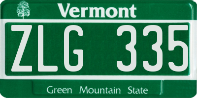 VT license plate ZLG335