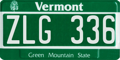 VT license plate ZLG336