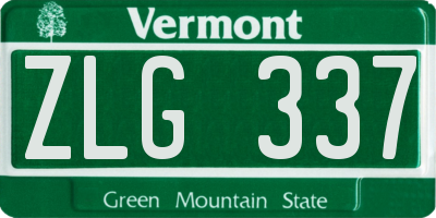 VT license plate ZLG337