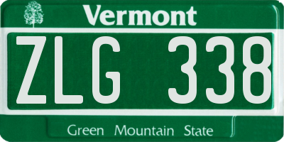 VT license plate ZLG338