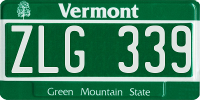 VT license plate ZLG339