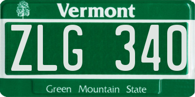 VT license plate ZLG340