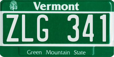 VT license plate ZLG341