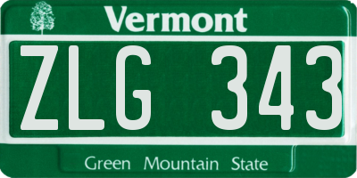 VT license plate ZLG343