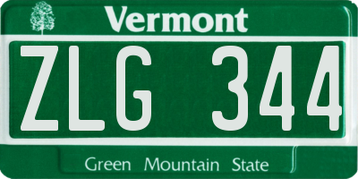 VT license plate ZLG344