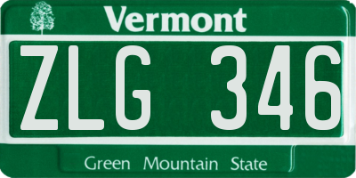 VT license plate ZLG346