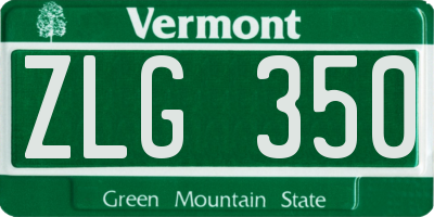 VT license plate ZLG350