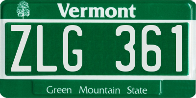 VT license plate ZLG361