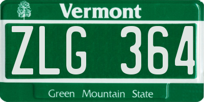 VT license plate ZLG364