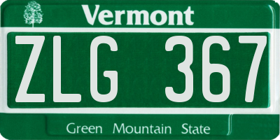 VT license plate ZLG367