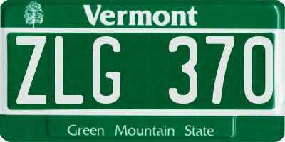 VT license plate ZLG370