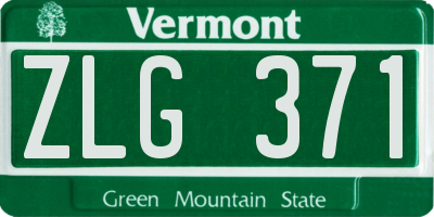VT license plate ZLG371