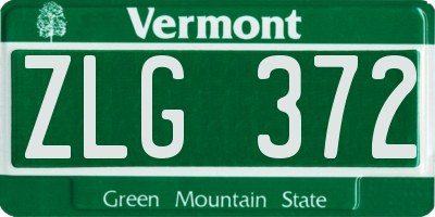 VT license plate ZLG372