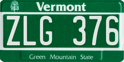 VT license plate ZLG376