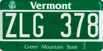 VT license plate ZLG378