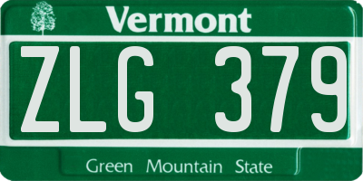 VT license plate ZLG379