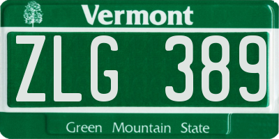 VT license plate ZLG389