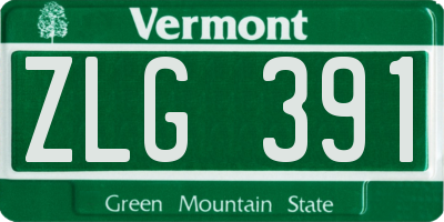 VT license plate ZLG391
