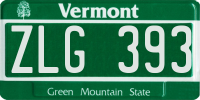 VT license plate ZLG393