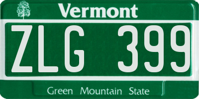 VT license plate ZLG399