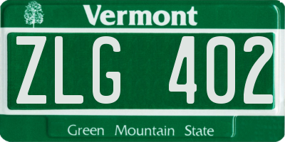 VT license plate ZLG402