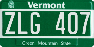 VT license plate ZLG407