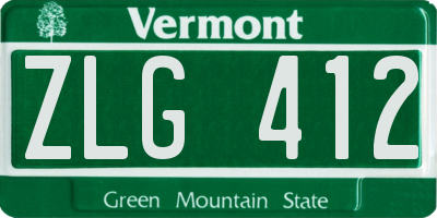 VT license plate ZLG412