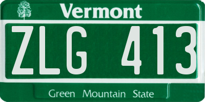 VT license plate ZLG413