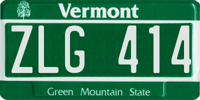 VT license plate ZLG414