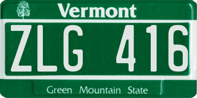 VT license plate ZLG416