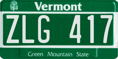 VT license plate ZLG417