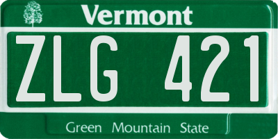 VT license plate ZLG421